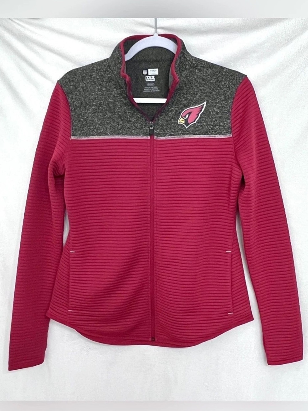 NFL Team Apparel Arizona Cardinals Zip Fleece Jacket Red Grey Women's M - Picture 5 of 5